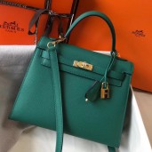 Hermes Kelly 25cm Sellier Bag In Malachite Epsom Leather HD912ho15