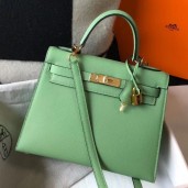 Hermes Kelly 25cm Sellier Bag In Vert Criquet Epsom Leather HD919bp40