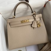 Hermes Kelly Sellier 28 Handmade Bag In Trench Epsom Calfskin HD1350jB82