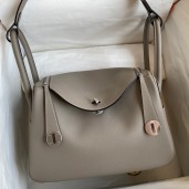 Hermes Lindy 26 Handmade Bag In Gris Asphalt Evercolor Leather HD1391SS41