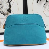 Hermes Medium Bolide Travel Case In Blue Horizon Cotton HD1493JV76