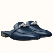 Hermes Oz Mules In Dark Blue Calfskin HD1775mU75