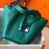 Hermes Picotin Lock 22 Bag In Vert Vertigo Clemence Leather HD1865nV16