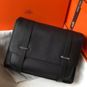 Hermes Steve 35 Messenger Bag In Black Clemence Calfskin HD1976Gv83