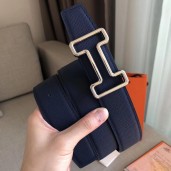 Hermes Tonight 38MM Reversible Belt In Navy/Black Epsom Leather HD2012Mc61