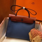 High Quality Hermes Herbag Zip 31cm Bag In Camel And Blue HD750Es35