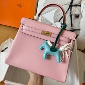 High Quality Hermes Kelly Retourne 25 Handmade Bag In Pink Swift Calfskin HD1233xJ94