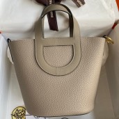 Imitation Hermes In The Loop 18 Handmade Bag in Gris Asphalt Clemence Leather HD778zN91