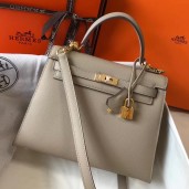 Imitation Hermes Kelly 25cm Sellier Bag In Tourterelle Epsom Leather HD917Cx15