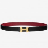 Imitation Hermes Mini Constance 24mm Reversible Belt Black/Ruby HD1557ye39