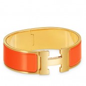 Imitation Hermes Orange Enamel Clic Clac H PM Bracelet HD1763Nj42