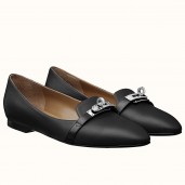 Imitation Hermes Pegase Ballerina Flats In Black Leather HD1794QQ72