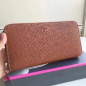 Knockoff Hermes Brown Clemence Azap Zipped Wallet HD385Ez66