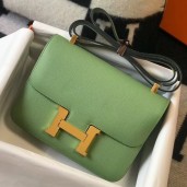 Knockoff Hermes Constance 24 Handmade Bag In Vert Criquet Epsom Leather HD583no73