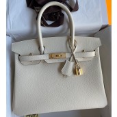 Knockoff High Quality Hermes Birkin 30 Retourne Handmade Bag In Nata Clemence Leather HD186BF80