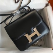 Replica Cheap Hermes Constance 18 Handmade Bag In Black Box Calf Leather HD450QC68