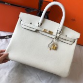 Replica Hermes Birkin 40 Handmade Bag In White Clemence Leather HD2065SV68