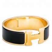 Replica Hermes Black Enamel Clic Clac H PM Bracelet HD278UD97