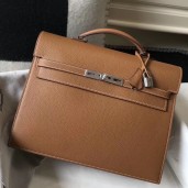 Replica Hermes Kelly Depeche 34 Briefcase In Brown Calfskin HD1034Ff81