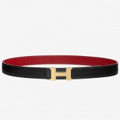 Replica Hermes Mini Constance 24mm Reversible Belt Black/Red HD1560bO12