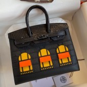 Replica Hermes So Black Midnight Faubourg Birkin 20 Sellier Limited Edition Bag HD1974Lv15