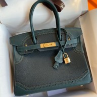 Designer Fake Hermes Ghillies Birkin 30cm Limited-edition Bag In Black Calfskin HD674qx37