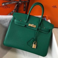 Hermes Birkin 25cm Bag In Vert Vertigo Clemence Leather GHW HD140OZ92