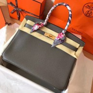 Hermes Birkin 35 Handmade Bag In Ardoise Clemence Leather HD33AT21