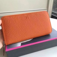 Hermes Orange Clemence Azap Zipped Wallet HD1759mD58