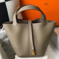 Hermes Picotin Lock 22 Bag In Tourterelle Clemence Leather HD1861wv88