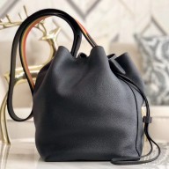 Knockoff AAAAA Hermes Licol 17cm Bag In Black Evercolor Calfskin HD1368Jc39