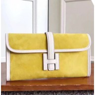 Knockoff Hermes Jige Elan 29 Clutch In Yellow Suede Calfskin HD2090Ez66