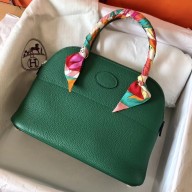 Luxury Hermes Bolide 27 Handmade Bag In Vert Vertigo Clemence Leather HD2048UF26