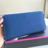 Replica Hermes Blue Clemence Azap Zipped Wallet HD305Va47