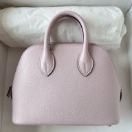 Replica Hermes Bolide 1923 Mini Handmade Bag In Mauve Pale Chevre Mysore Leather HD360SV68