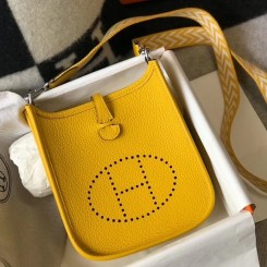 Best Quality Hermes Evelyne III TPM Bag In Yellow Clemence Leather HD623Zm92
