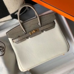 Copy Hermes Touch Birkin 25cm Limited Edition White Bag HD2022fh25