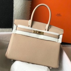 Hermes Birkin 30cm Bag In Trench Clemence Leather GHW HD226jC82