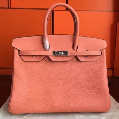 Hermes Birkin 40 Handmade Bag In Crevette Clemence Leather HD553MB38