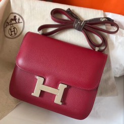 Hermes Constance 18 Handmade Bag In Ruby Epsom Leather HD1552io40