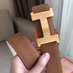 Hermes Constance 2 Belt Buckle & Brown/White Epsom 42MM Strap HD497wv88