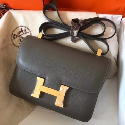 Hermes Constance 24 Handmade Bag In Ardoise Epsom Leather HD568wh86