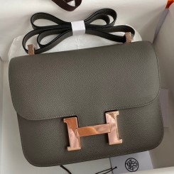 Hermes Constance 24 Handmade Bag In Etain Epsom Calfskin HD508JD28