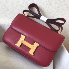 Hermes Constance 24 Handmade Bag In Ruby Epsom Leather HD575KX22