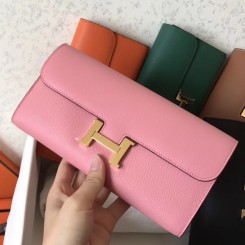 Hermes Constance Long Wallet In Pink Epsom Leather HD550AZ57