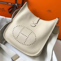 Hermes Evelyne III 29 PM Bag In Craie Clemence Leather HD601tH43