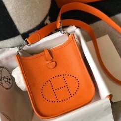 Hermes Evelyne III TPM Bag In Orange Clemence Leather HD616rf34
