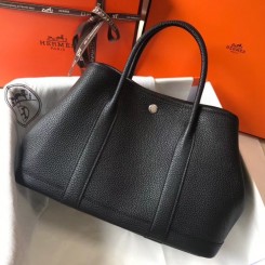 Hermes Garden Party 30 Bag In Black Taurillon Leather HD639Oq54