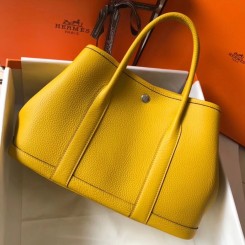 Hermes Garden Party 30 Bag In Yellow Taurillon Leather HD650dC47