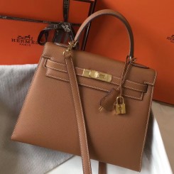 Hermes Kelly 28cm Bag In Gold Epsom Leather GHW HD936Xw85